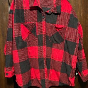 Maurices Red and Black Striped Shirt